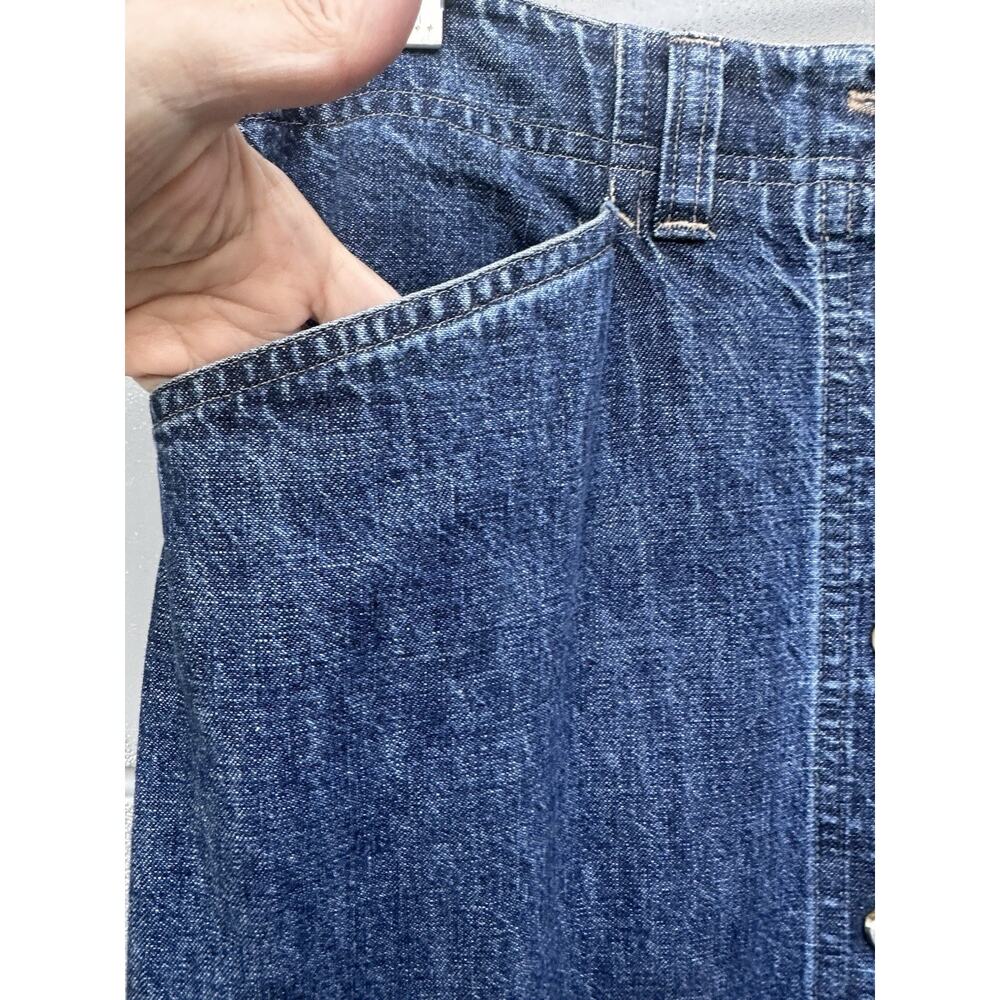 VTG 90s Jones New York Cotton Denim Maxi Skirt full button front Western Y2K Sz4 - Picture 9 of 9